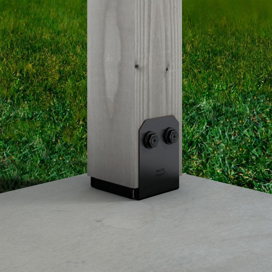 Simpson Strong Tie APVB66R, Outdoor Accents Avant Collection, ZMAX, Black Post Base for 4x4 Rough